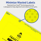 Avery® Printable Rectangle Labels, Sure Feed® Technology, 4" x 6", Neon Yellow Labels, Print-to-The-Edge, Laser/Inkjet Printable, 160 Total, Great for Shipping and Packaging 160 labels