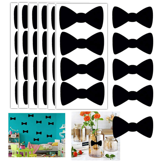 Bow Tie Stickers Baby Shower Wedding Décor Storage Labels 52 Pack Bow Tie Chalkboard Stickers 2X3 inch Bow Tie Mason jar Labels Blackboard Tags Fathers Day Supplies