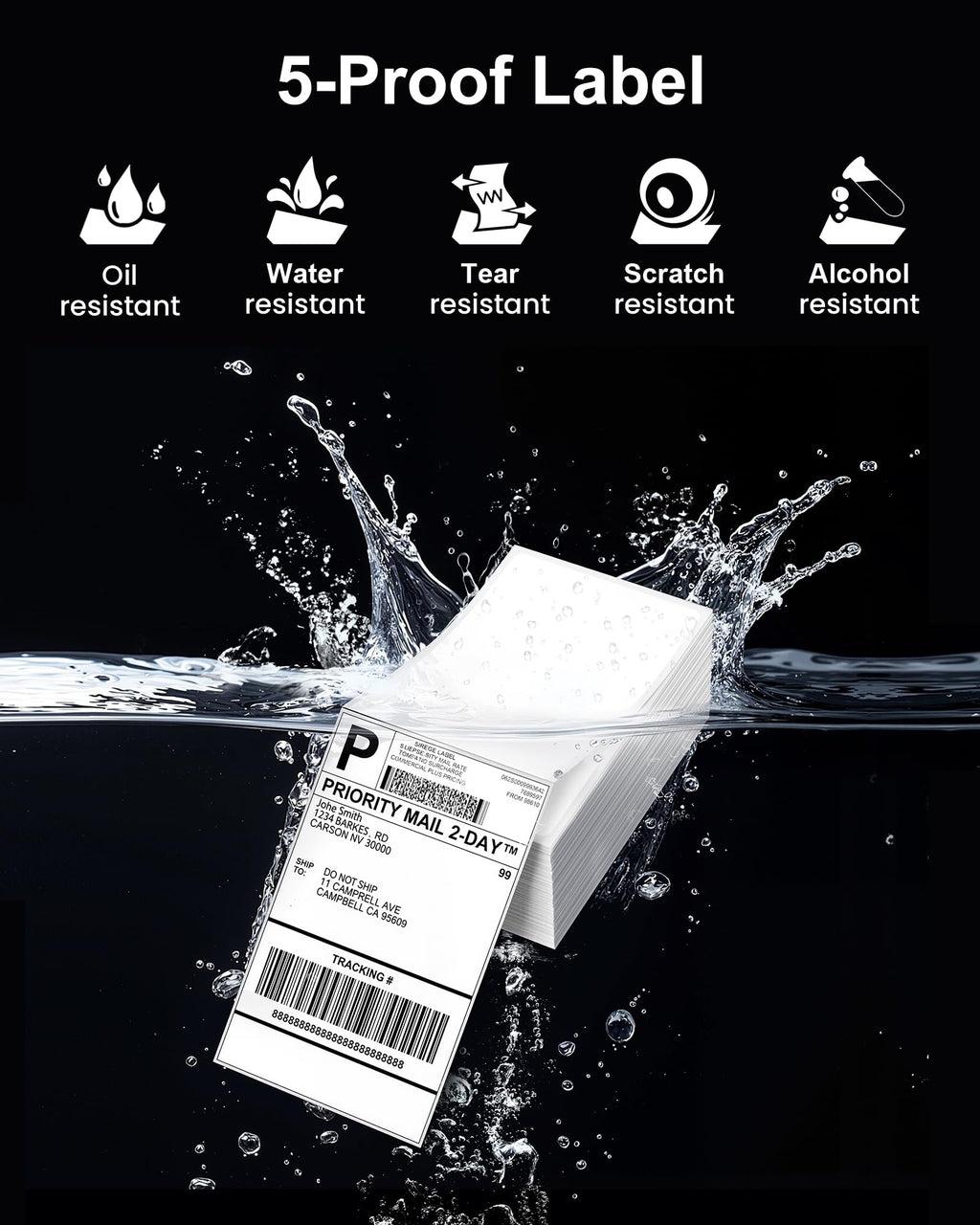 Phomemo 4x6 Thermal Shipping Labels Fan-Fold 500 PCS Adhesive Address Paper Rose 4x6*500