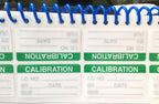 Self laminating calibration labels by wootile, 1x2 inch write-on industrial labels for NIST calibration, inspection, and quality control.