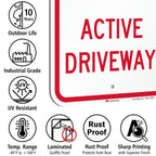 SmartSign - K-5441-EG-12x18 "No Parking - Active Driveway" Sign | 12" x 18" 3M Engineer Grade Reflective Aluminum Red on White