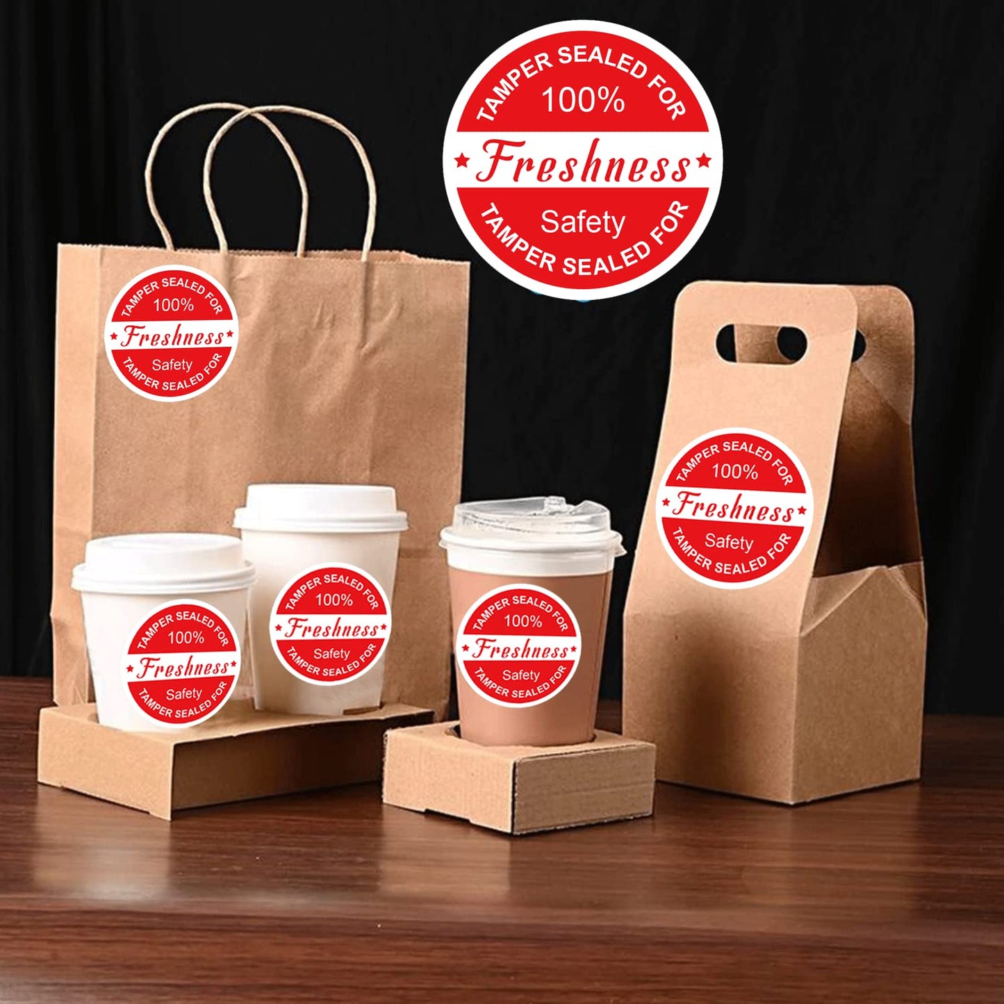 Well Tile Food Delivery Tamper Evident Stickers Safe Secure Tamper Sealed for Freshness Labels - 2 Inch Tamper-Proof Stickers for Safe Food Delivery 500 Pcs