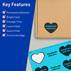 Avery® Printable Heart Labels, Sure Feed® Technology, 2-9/32" x 1-27/32", Bright Blue Labels, Print-to-The-Edge, Laser/Inkjet Printable, 240 Total, Great for Mailing Seals and Packaging 240 labels