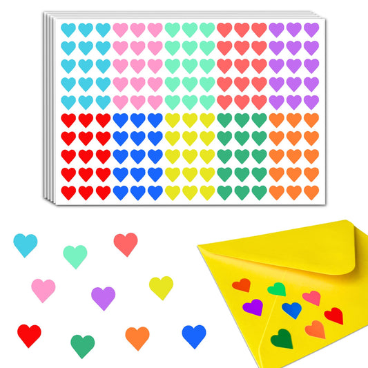 3000 Pieces - 1/2" Small Heart Stickers for Kids, Mini Tiny Heart Shaped Labels - 10 Colors