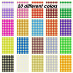 SourceTon 2800-Pack 3/4 Inch Round Color Coding Dots - 20 Vibrant Neon Colors, Removable Sticker Labels (70 per Sheet)