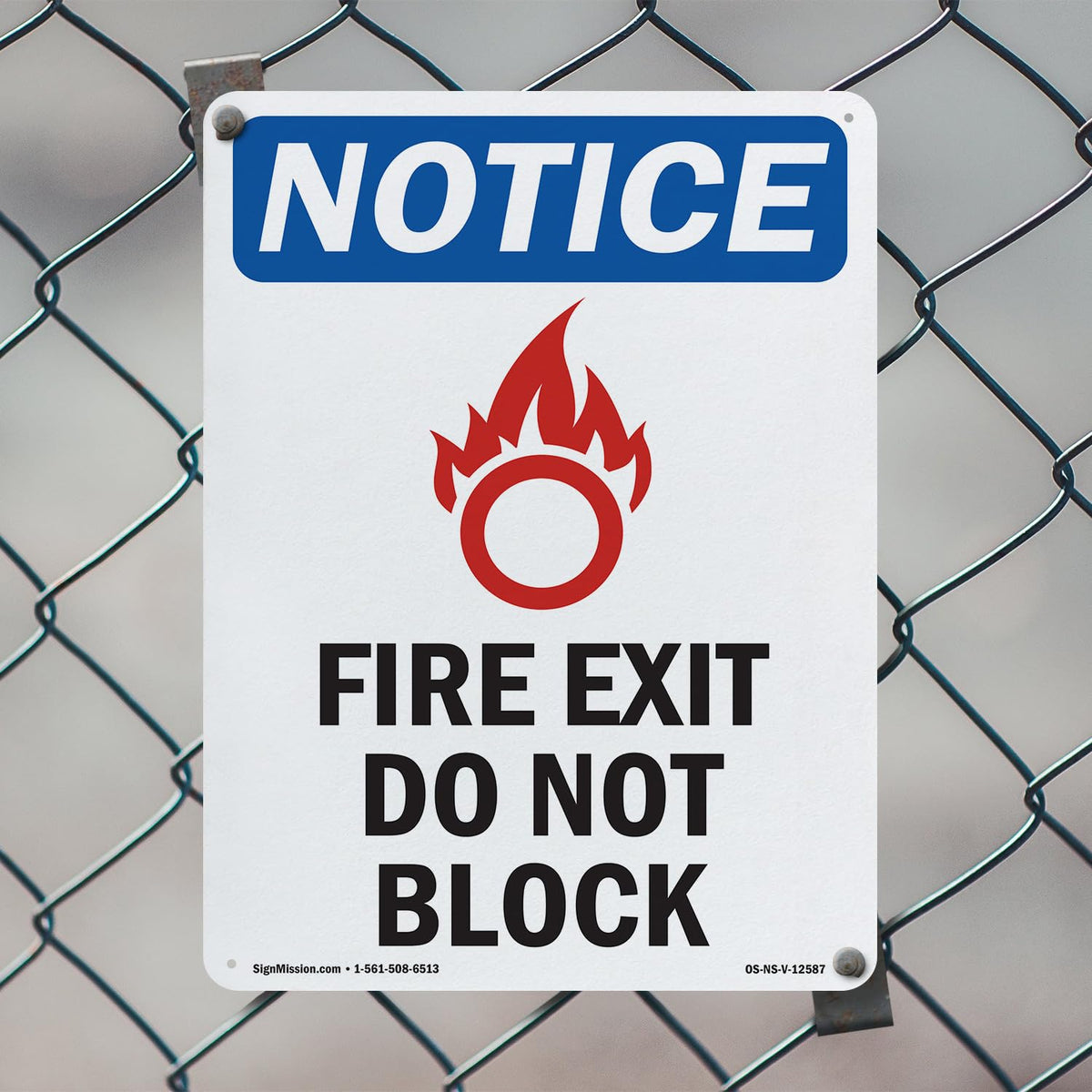 Fire Exit Do Not Block OSHA Notice Rigid Plastic Sign 10 Inch x 7 Inch - 5 Pack 5 Pack of 10" x 7"