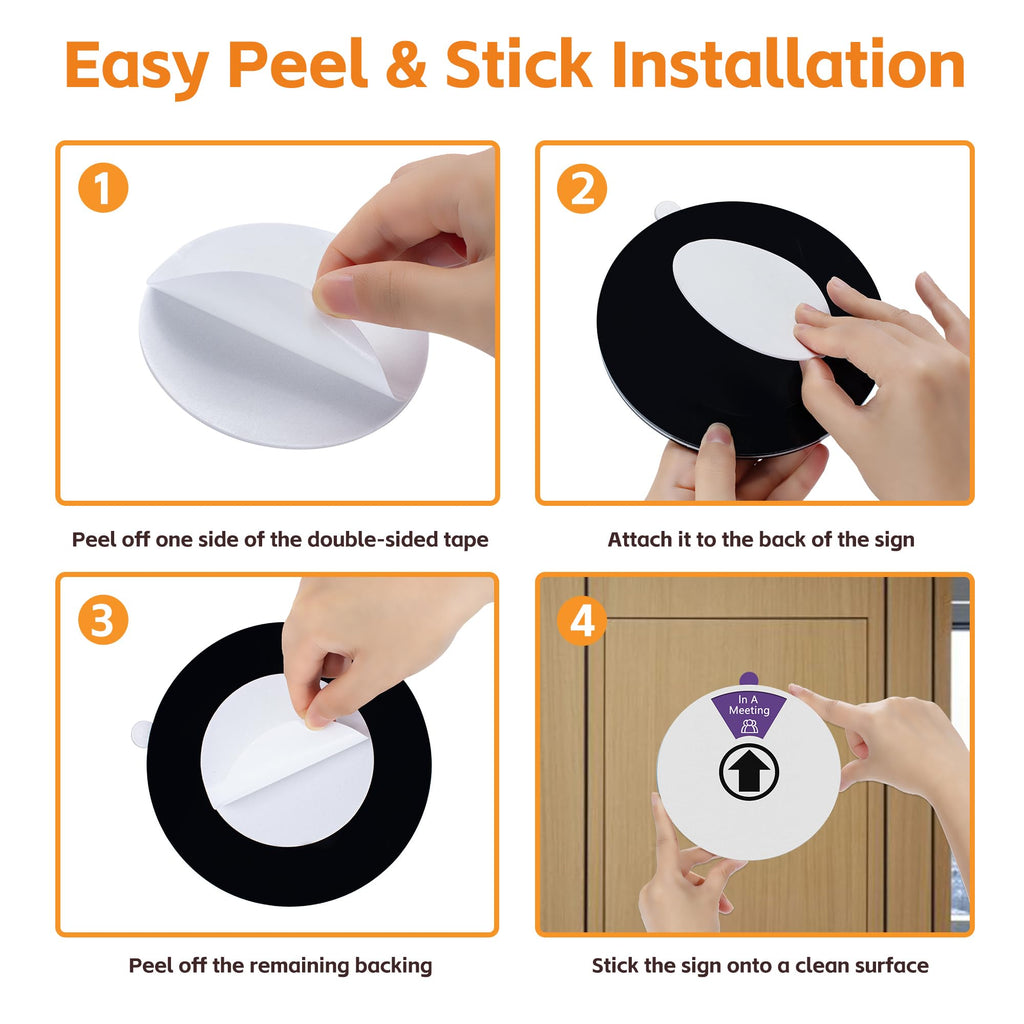 2 Pack Office Door Sign 6 Inch Rotating Privacy Sign 6 Status for Office Silver 2 Pack