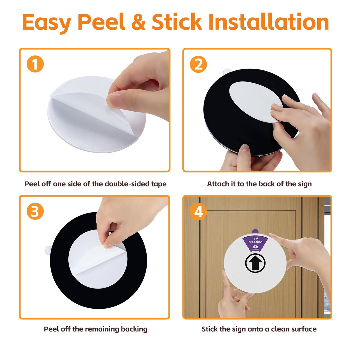 2 Pack Office Door Sign 6 Inch Rotating Privacy Sign 6 Status for Office Silver 2 Pack