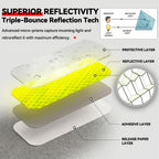 PHIXBEAR Premium Reflective Stickers, Super‑Bright & Waterproof, 16-Pack