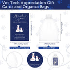 Xunyee Vet Tech Week Gifts Bulk Paw Keychains Cards 12