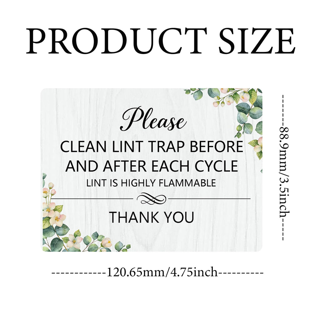 2 Pcs Lint Trap Magnet Sign Lint Trap Reminder Sticker Hotel Essentials Sign Host Sign For Dryer for Laundry Room Dryer Maintenance Home Organization (4.75 x 3.5 in）