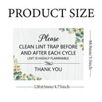 2 Pcs Lint Trap Magnet Sign Lint Trap Reminder Sticker Hotel Essentials Sign Host Sign For Dryer for Laundry Room Dryer Maintenance Home Organization (4.75 x 3.5 in）