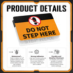 Dunzoom 10 Pcs Do Not Step Here Sticker for Pool & Boat, 10" x 7"