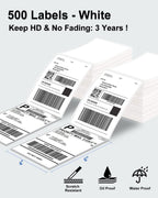 Phomemo 4x6 Thermal Label Printer Paper with Brown Creativity Thermal Labels for Shipping Label Printer