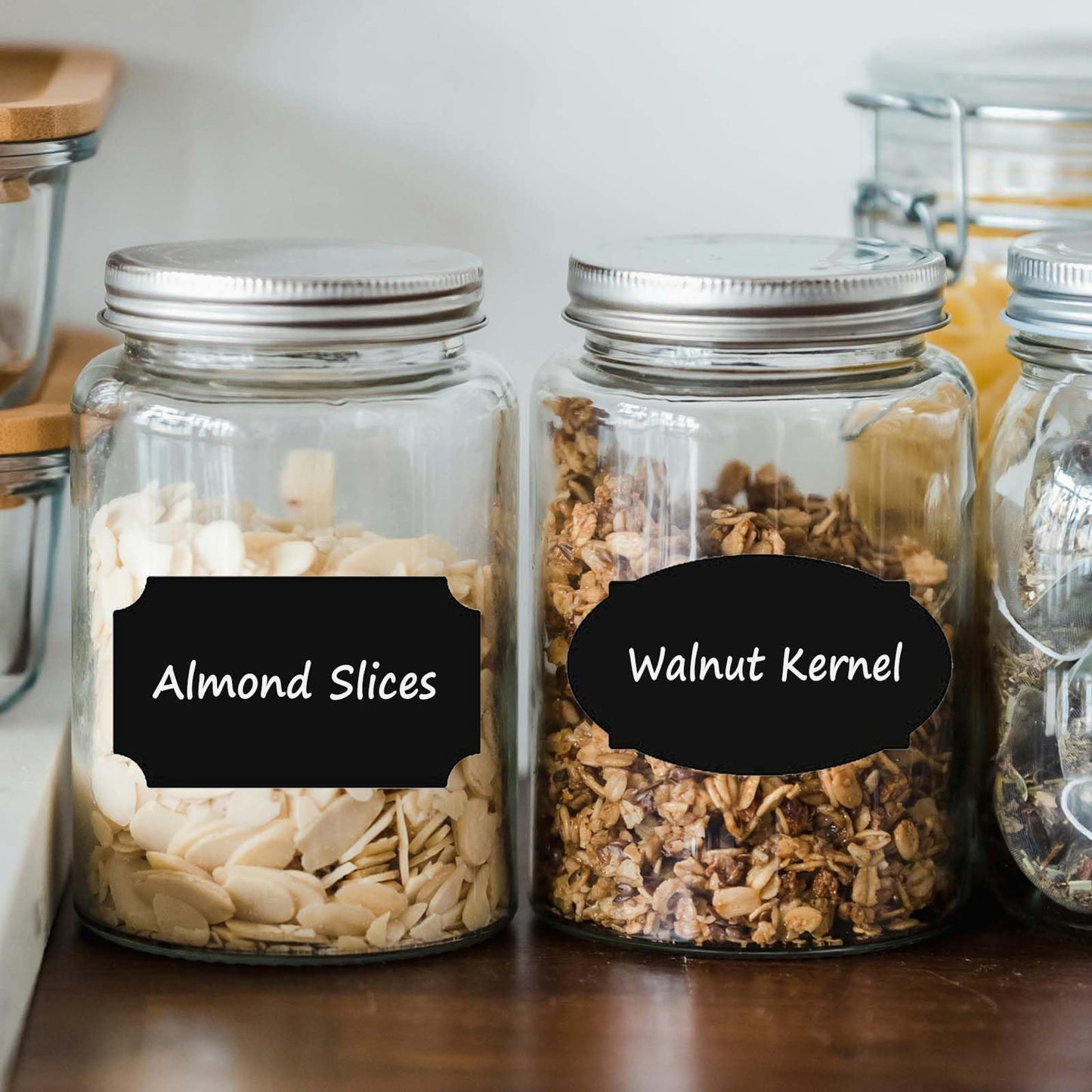 Spice Labels Stickers, 200 pcs Large Size Waterproof Chalkboard Labels Blackboard Stickers for Jars Price Kitchen Pantry, 8.9 x 5.5cm