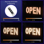 LED Open Sign for Business, 30"x10" Dimmable Brightness Large Electric Light Up Sign, Hanging Installation for Store Restaurant Office Bar Hotel Salon (white) Warm&White(30"x10")
