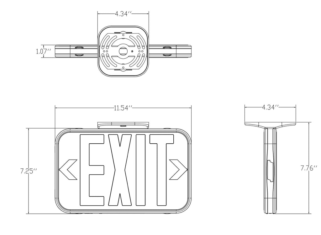 LIT-PaTH Emergency Exit Sign for Business, Battery Backup, 2 Pack 2-pack