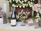 Please Sign Table Sign,Wooden Wedding Party Decoration,Wedding Guest Book Please Table Decoration for Bridal Shower Party Decoration