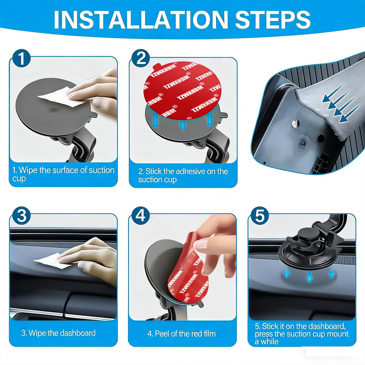 Double Sided Tape Heavy Duty, Dashboard Adhesive Sticky Pad Set, Waterproof Heat Resistant, Suitable for Home, Car, and Outdoor Use (2in*36Pcs) Round