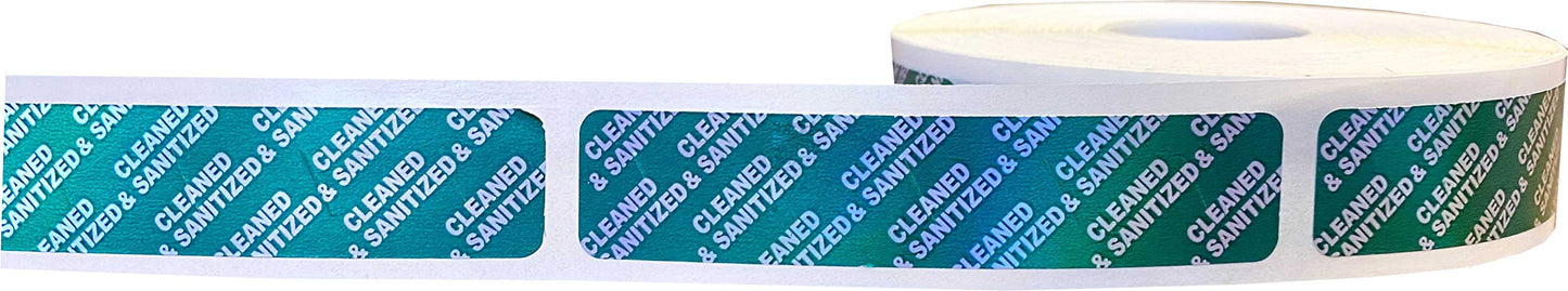 Cleaned and Sanitized Tamper Evident Seals 0.75 x 3 Inch 500 Total Labels
