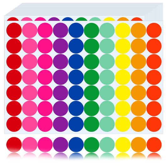 Colored Dot Stickers 700 PCS Color Coding Labels Round Circle Stickers Labels Sticky Dots Stickers for Toddlers Dots Labels 10 Color 3/4 Inch Colored Sticker Dots Office Student Classroom Papers Etc 0.75 inch-700 PCS 10 Color a
