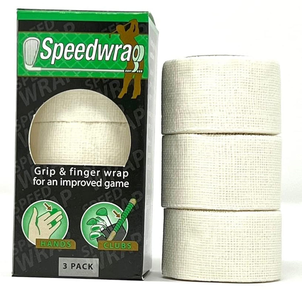 Golf Grip Tape & Finger Wrap – Easily Wraps Over Existing Grip – Protect Hands & Fingers From Raw Spots & Blisters - 1 Inch x 15 Feet (3 Rolls) White