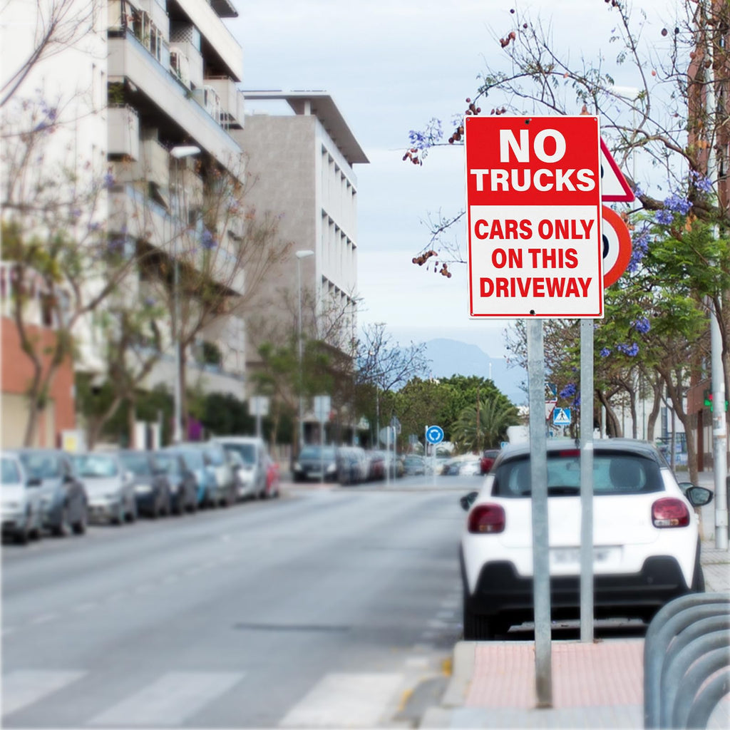 No Trucks Cars Only On This Driveway Sign 18 × 12 Inches