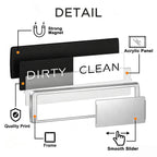 Clean Dirty Magnet for Dishwasher Simple Design，Black White Black White