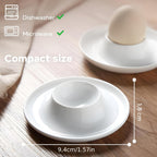 6 Pack White Round Egg Display Stand, Reusable Easter Table Centerpiece Holder, Decorative Tray for Home Party Decor