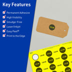 Avery Printable Round Labels, Sure Feed Technology, 1-1/4" Diameter, Neon Yellow Labels, Print-to-the-Edge, Laser/Inkjet, 600 Total, Great for Price Stickers and Mailing Seals 600 labels