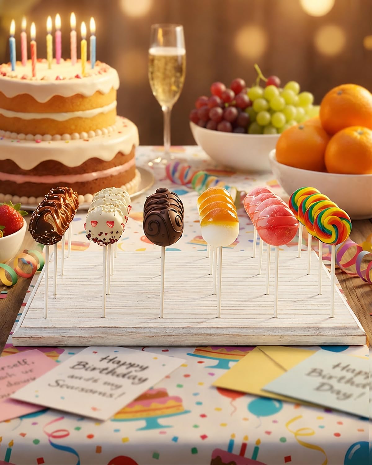 24 Holes Wooden Cake Pop Stand for Drying