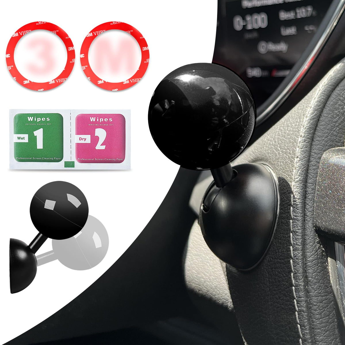 𝟯𝗠 Tape | Car Joystick Push Start Button Cover, Metal Push to Start Accessories, Car Starter Engine Start Stop Button Cover, Cool Car Accessories Interior Decor Push to Start Button Rocker,Black D-Black