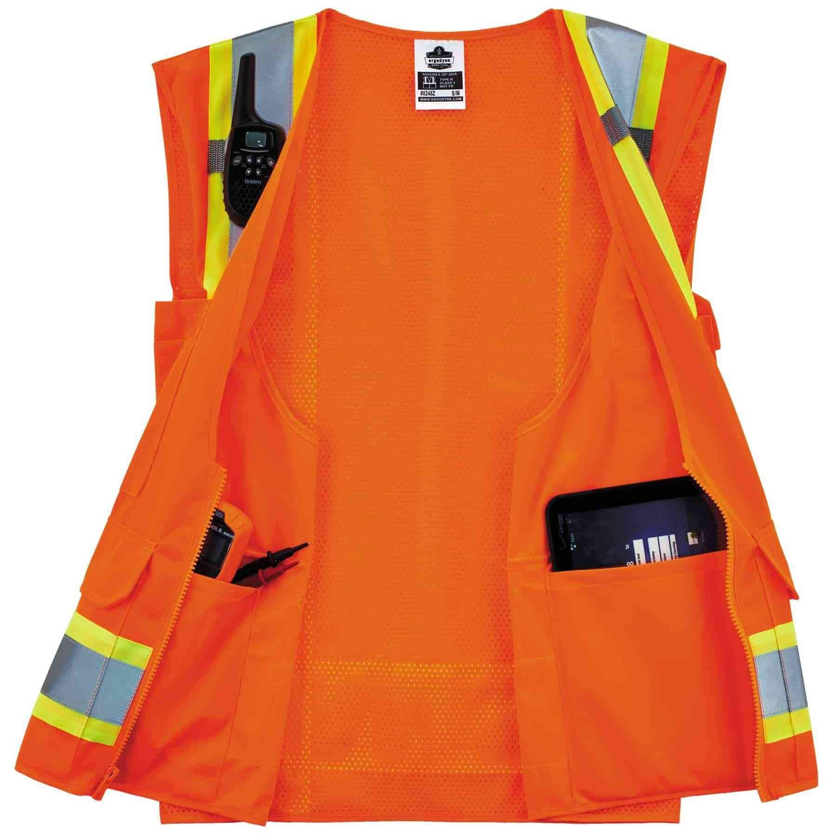 Ergodyne - 24069 GloWear 8248Z ANSI Two-Tone Surveyors Reflective Safety Vest, Orange, 4XL/5XL 4X-Large-5X-Large