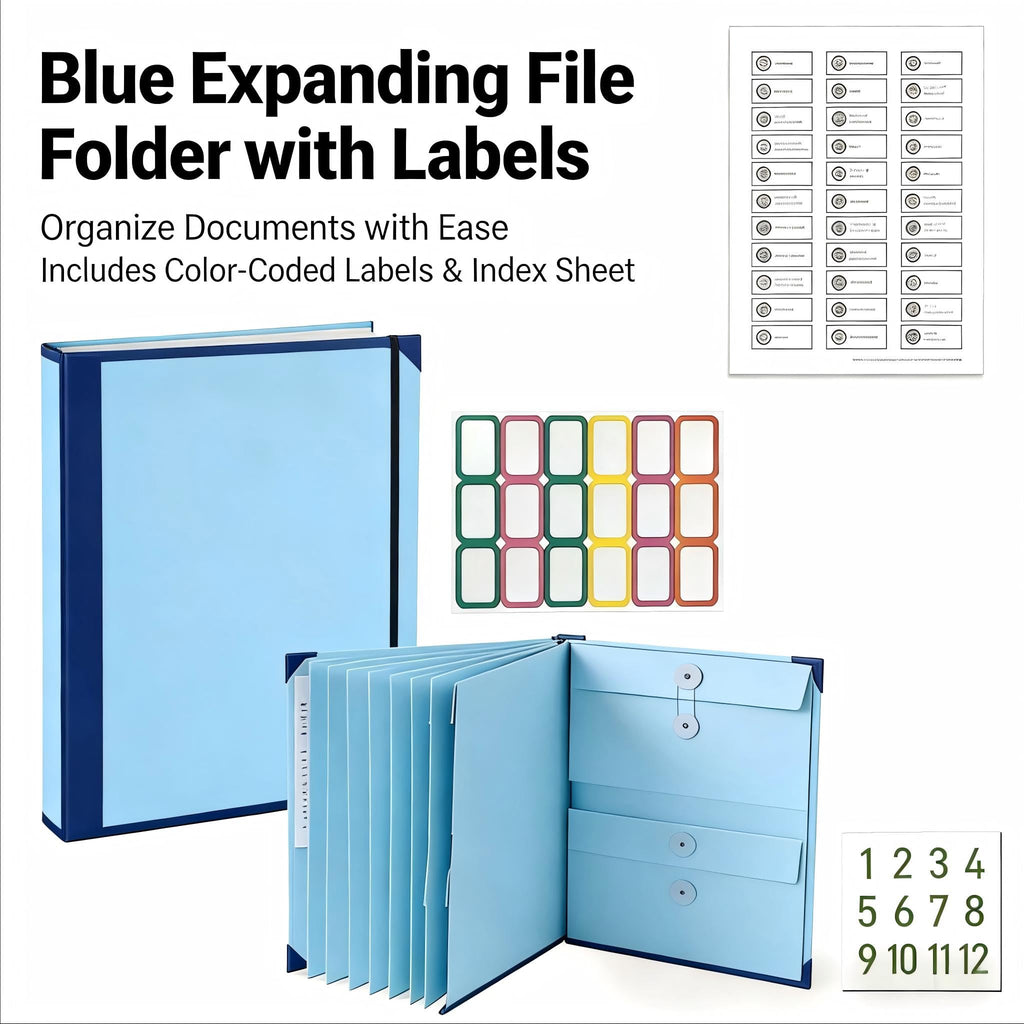 GANGZI The Life Book Document Organizer Binder(Blue) Blue