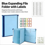 GANGZI The Life Book Document Organizer Binder(Blue) Blue