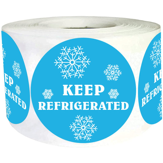 wootile Keep Refrigerated Stickers Waterproof 1.5 Inch Fluorescent Round Dots Blue Keep REFRIGERATED Food Packaging Warning Labels for Pharmacy, Drug Stores,Warning Labels,Health clinics 500Pcs