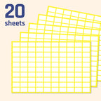 Small matte white all-purpose labels from TownStix, 0.5" x 0.3", 2000 pack, ideal for organization and labeling.