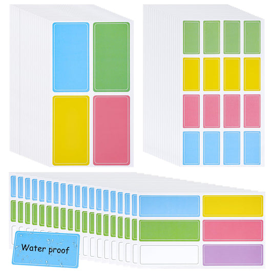 520Pcs Colorful Waterproof Labels Stickers Removable Assorted Colors Self Stick Note Pads Adhesive Name Tag Labels Bright Annotation Post Stickies for Office School Home Storage Bins Folder Food Jar