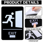 4 Pcs Exit Sign with Braille ADA Compliant 9x6 Inch for Business