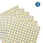 dealzEpic Number 12 round self-adhesive stickers for labeling, shown in a set of 15 sheets with clear numbering, ideal for storage.