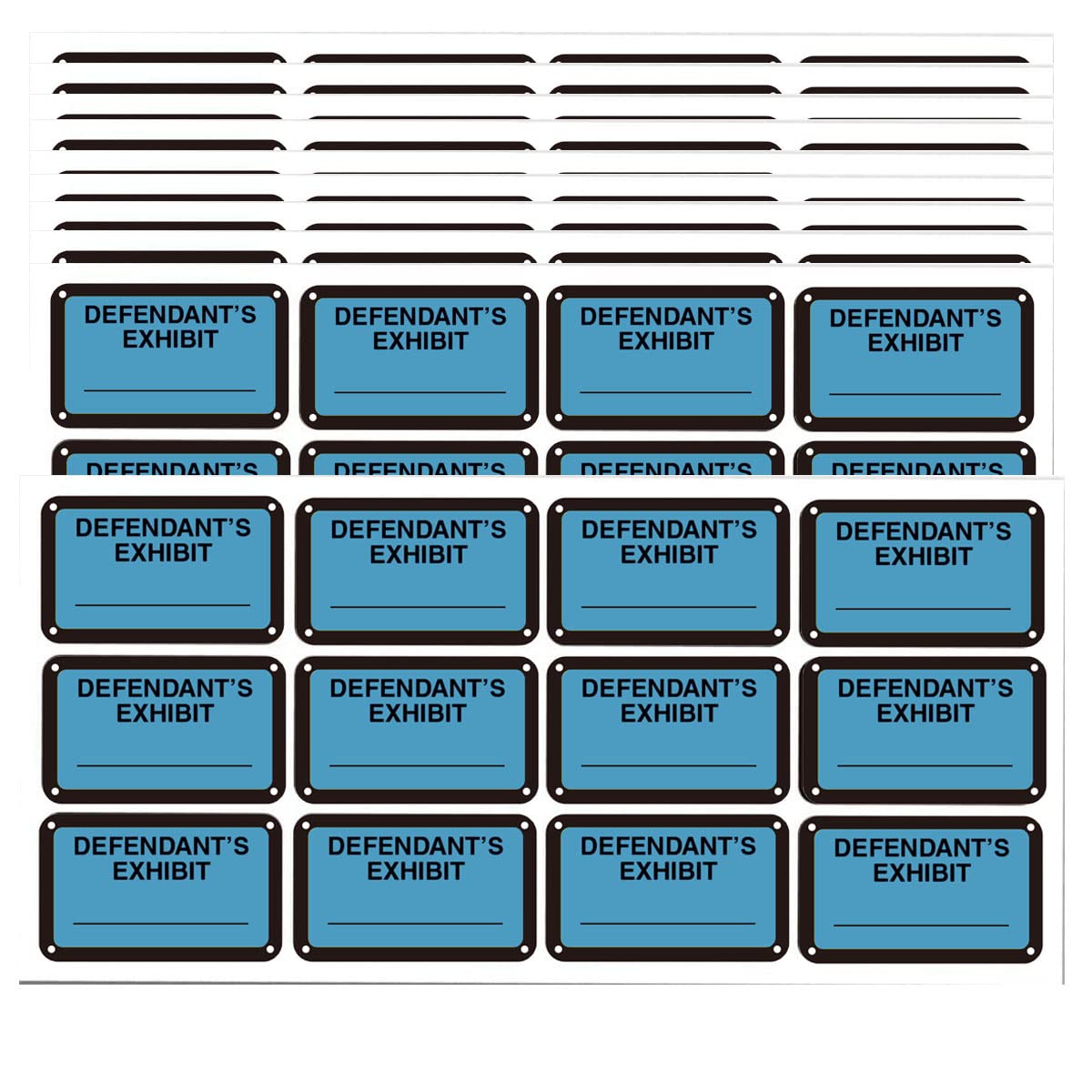 Legal Blue Defendant's Exhibit Stickers 1.65 X 1 Inches - Fluorescent Blue Color-Coded Exhibit Labels 300 Stickers Per Pack(DEFENDANT'S Exhibit)