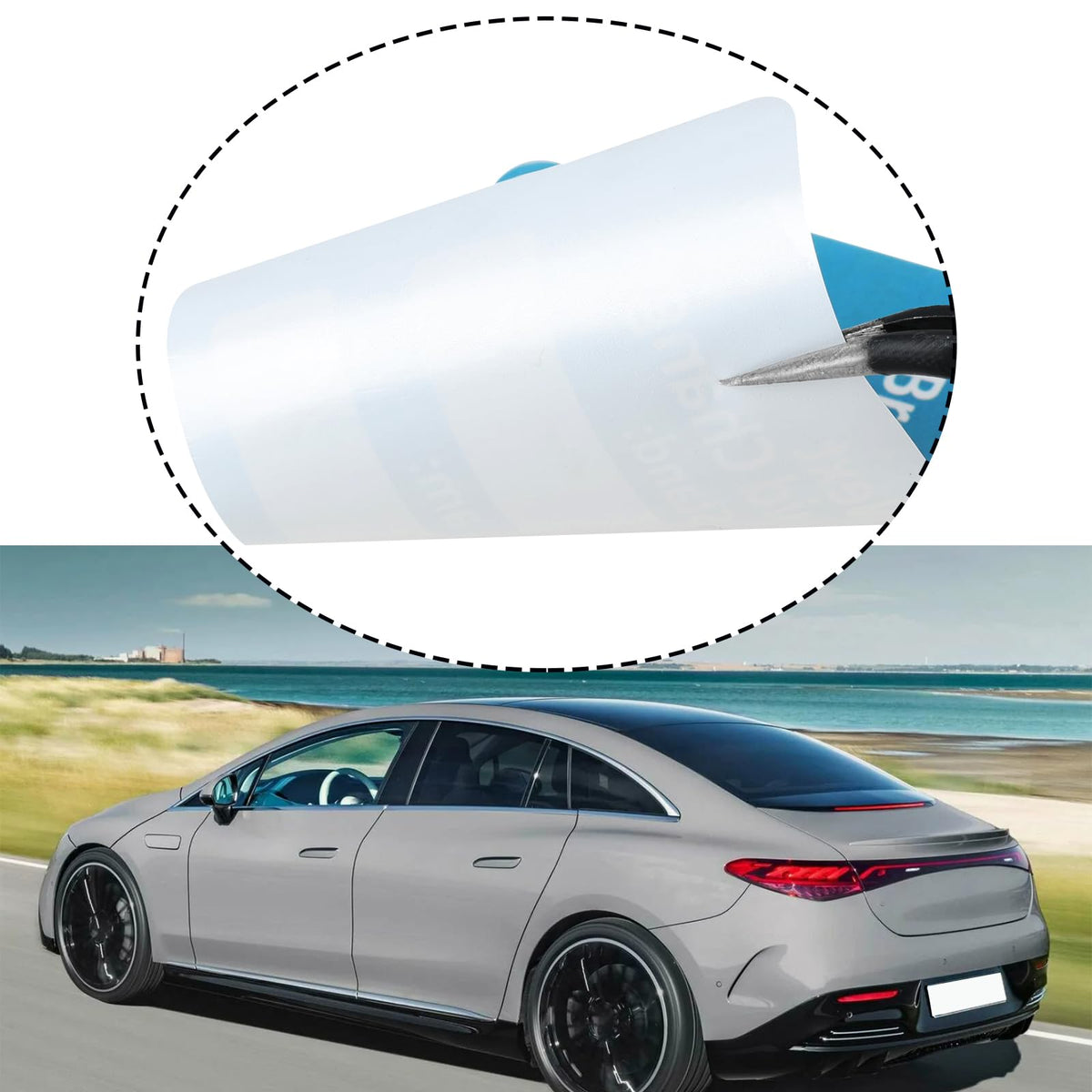 250Pcs Car Customer Service Stickers 60x40mm Text: Next Brake Fluid Change at, English Version