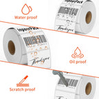 2x1inch Direct Thermal Label Paper for Barcodes, Shipping, 1000 Labels Per Roll White, Compatible with Rollo Label Printer & Zebra Desktop Printers 2" x 1"