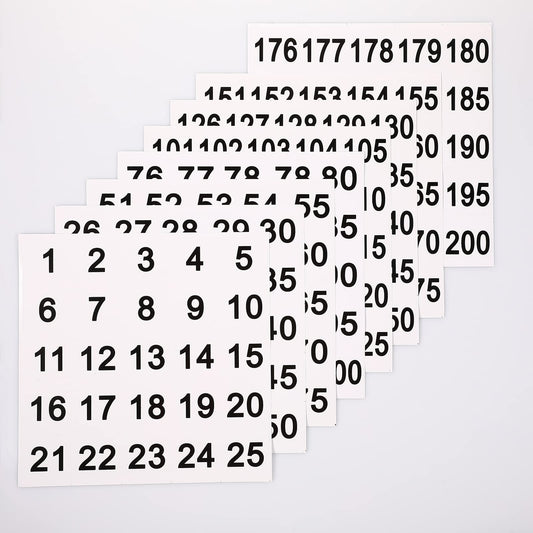 1 to 200 Vinyl Consecutive Number Stickers 2-inch Square Self Adhesive Labels Waterproof White Numbered Decals Inventory Number Labels for Storage Organizing Boxes Bins Toolbox Lockers Indoor Outdoor