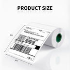 JADENS 6 Rolls Thermal Label Paper, 4×6'' Compatible with C10 white-6Rolls 4x6 inches