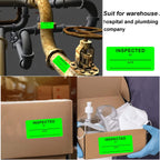 1 X 2 Inch Inspected by Rectangle Labels Quality Control Inventory Labels Green 1 x 2 inch
