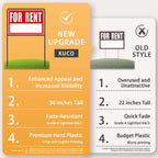 For Rent Signs with Stakes, Double-Sided Printing, For Rent Yard Signs, For Rent Sign with Stand,(3 Pack)