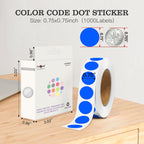 Blue PARLAIM 3/4" round circle labels in a pack of 1000, ideal for office and classroom color-coding and organization.