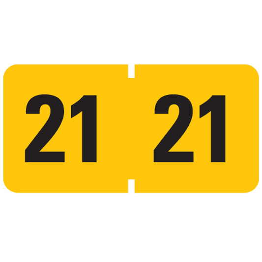 Smead ETYJ Color-Coded Year Labels, 2021, Yellow, 500 Labels per Roll (68321)