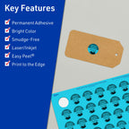 Avery® Printable Round Labels, Sure Feed® Technology, 1-1/4" Diameter, Bright Blue Labels, Print-to-the-Edge, Laser/Inkjet, 600 Total, Great for Price Stickers and Mailing Seals 600 labels